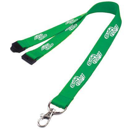 Custom 0.62" Polyester Lanyard with Safety Breakaway - Lime Green 