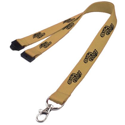 Custom 0.62" Polyester Lanyard with Safety Breakaway - Vegas Gold 