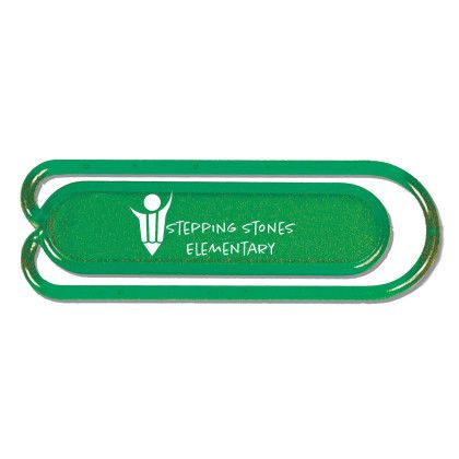 Custom Standard Clippy Paper or Bag Clip - Translucent Green 