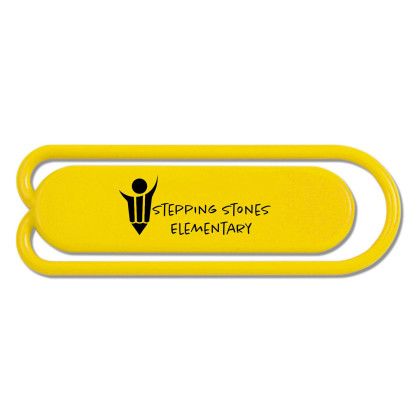 Custom Standard Clippy Paper or Bag Clip - Yellow