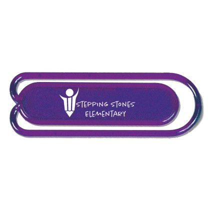 Custom Standard Clippy Paper or Bag Clip - Translucent Purple