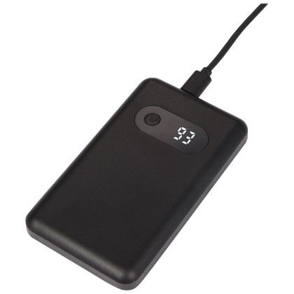 Custom Find My 5,000 mAh 18W PD Power Bank with Digital Display - Black Front View