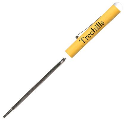 Custom Pocket Screwdriver - Rev. 2.5 mm Tech 0 Phillips Blade w/Button Top - Yellow
