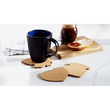 Custom Cork Coaster - Toast - Full Color - Natural Wood Lifestyle