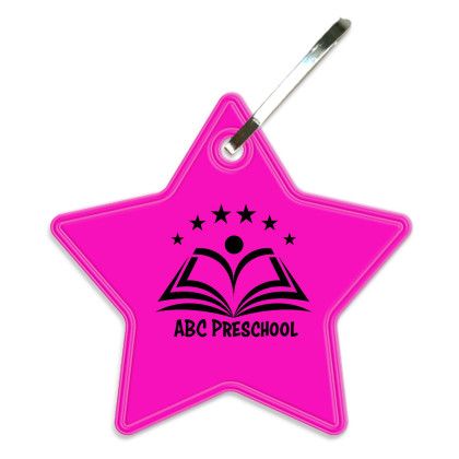 Custom Star Zipper Pull - Fluorescent Pink 