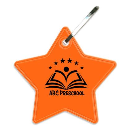 Custom Star Zipper Pull - Fluorescent Orange 