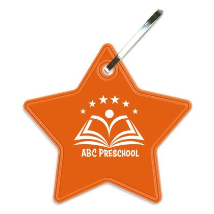 Custom Star Zipper Pull - Orange 