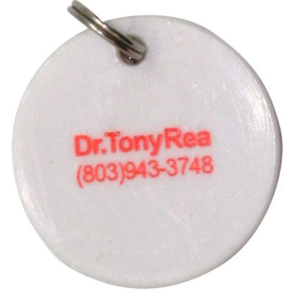 Custom Key Tag Keyring Round - White