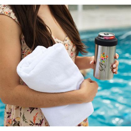 Custom Cotton Beach Towel - White Lifestyle Custom Cotton Beach Towel - White Lifestyle