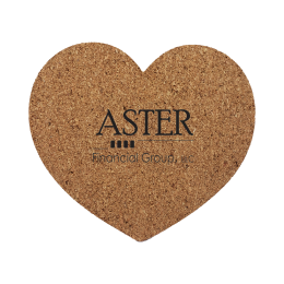Custom Cork Coaster - Heart - Natural Wood 