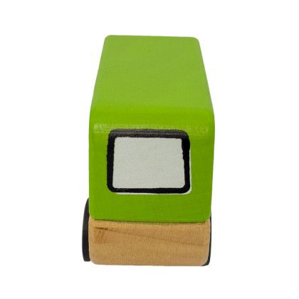 Custom Wooden Bus - Laser Engraved - Green Back View