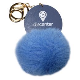 Custom Round Super Plush Keyring - Blue 