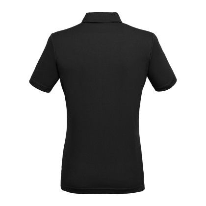 Custom Dara Women's Recycled Tech Polo - Black Back View