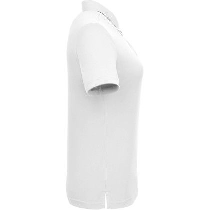 Custom Dara Women's Recycled Tech Polo - White Side View