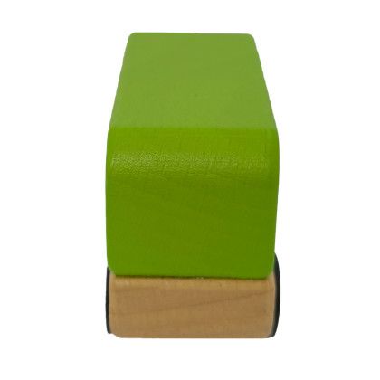 Custom Wooden Bus - Green Front View