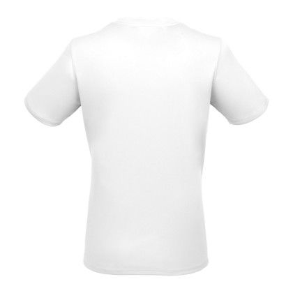 Custom Dara Women's Recycled Short Sleeve Tech Tee - White Back View Custom Dara Women's Recycled Short Sleeve Tech Tee - White Back View