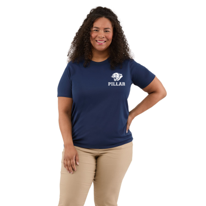 Custom Dara Women's Recycled Short Sleeve Tech Tee - Vinatage Navy Lifestyle Custom Dara Women's Recycled Short Sleeve Tech Tee - Vinatage Navy Lifestyle