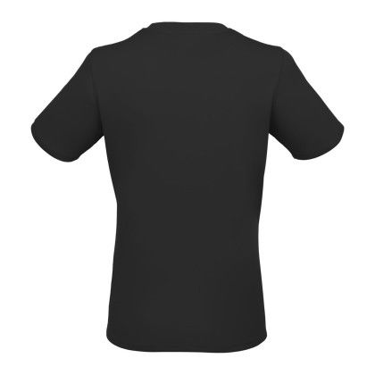 Custom Dara Women's Recycled Short Sleeve Tech Tee - Black Back View Custom Dara Women's Recycled Short Sleeve Tech Tee - Black Back View