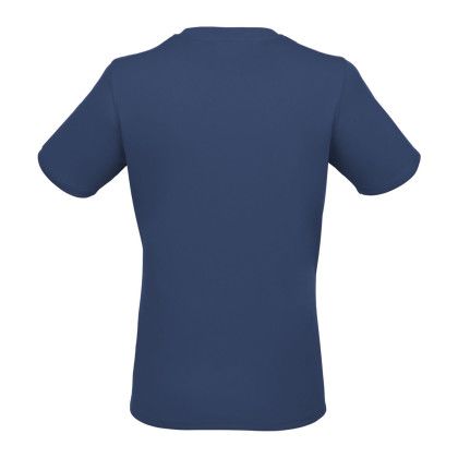 Custom Dara Women's Recycled Short Sleeve Tech Tee - Vinatage Navy Back View Custom Dara Women's Recycled Short Sleeve Tech Tee - Vinatage Navy Back View