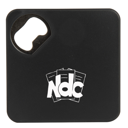 Custom Bottle Opener Coaster - Black 