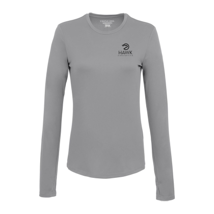 Custom Dara Women's Recycled Long Sleeve Tech Tee - Quarry 