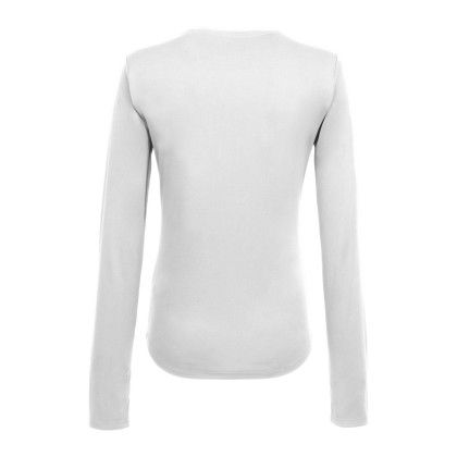 Custom Dara Women's Recycled Long Sleeve Tech Tee - White Back View