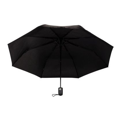 Custom 42" Weather Station Auto Super Mini Umbrella - Black Front View