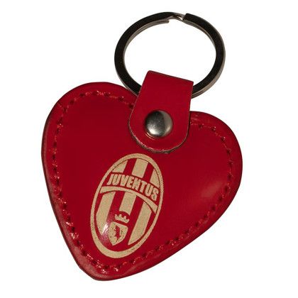 Custom Faux Leather Keyring Heart - Red