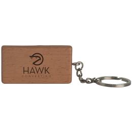 Custom Rectangle Wooden Keyring - Laser - Natural Wood Custom Rectangle Wooden Keyring - Laser - Natural Wood