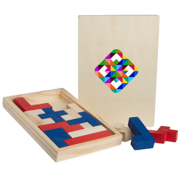 Custom Color Wood Shapes Challenge Puzzle - Full Color - Natural Wood 