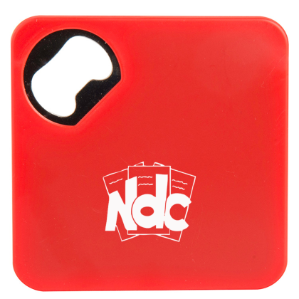 Custom Bottle Opener Coaster - Red 