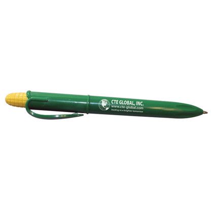 Custom Corn Clicker Pen - Green Side View