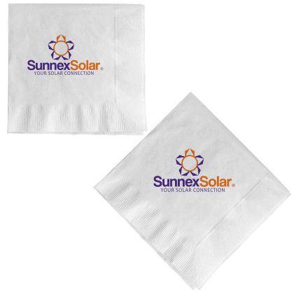 Custom Full Color Beverage Napkin - White