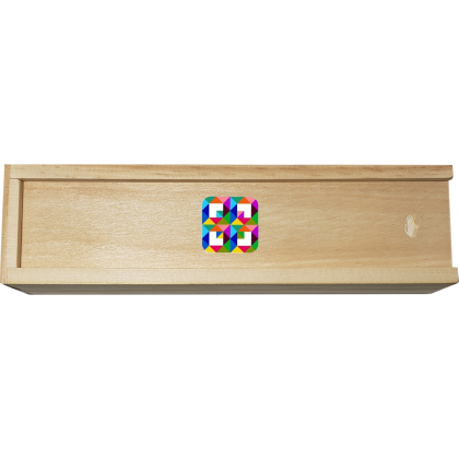 Custom Wooden Stacking Blocks - Full Color - Natural Wood Front View