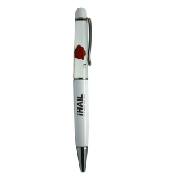 Custom Floating Heart Ballpoint Pen - White