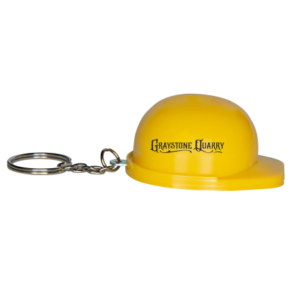 Custom Hard Hat Bottle Opener Keychain - Yellow