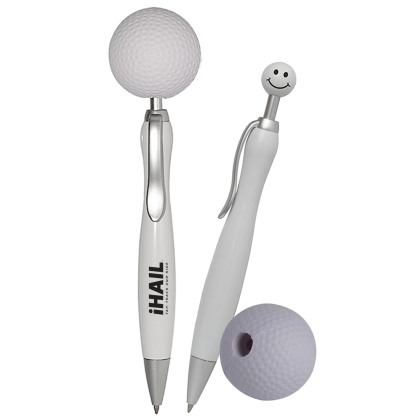 Custom Golf Top Click Pen - White All Parts Custom Golf Top Click Pen - White All Parts