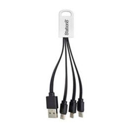 Custom 3 in 1 Noodle Charging Cable - Black 