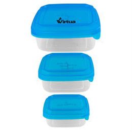 Custom Square Portion Control Containers - Blue 