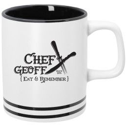 Custom 10 Oz. Lacrosse Ceramic Mug - White/Black 