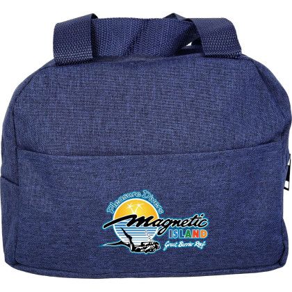 Custom Handy Heathered Lunch Cooler - Blue 