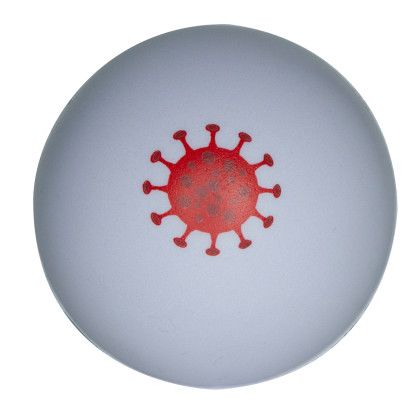 Custom COVID-19 White Ball Stress Reliever - Full Color - White