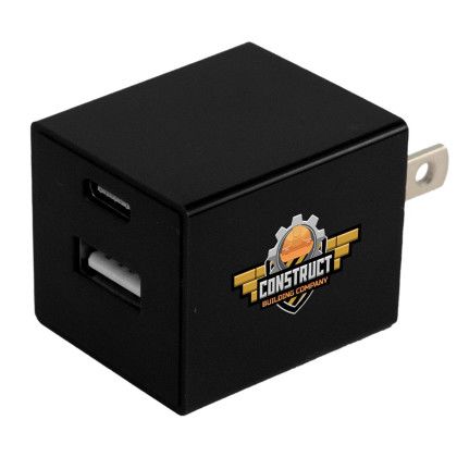 Custom UL A+C Wall Charger - Black 