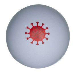 Custom COVID-19 White Ball Stress Reliever - Full Color - White