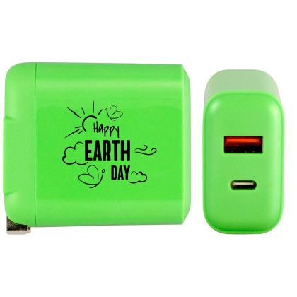 Custom UL Fast Charging Wall Charger - Green 