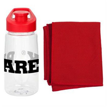 Custom Easy Pour 18 oz. Bottle Fitness Set - Red 