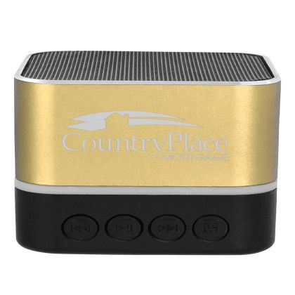 Custom Two Tone Square Bluetooth Speaker - Gold