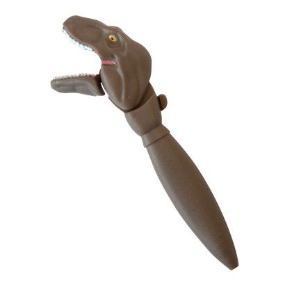 Custom Moving T. Rex Pen - Brown Side View