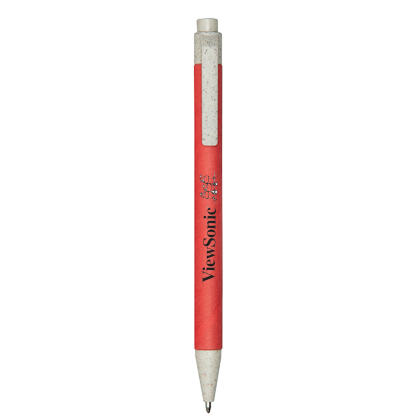 Custom Recycled BioDegradable Clicker Pen - Red 