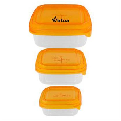 Custom Square Portion Control Containers - Orange 